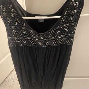 Old Navy Black Sleeveless Top with Patterned Bodice
